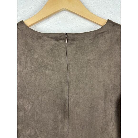 Paper Crane Microsuede Dress Womens Size Medium Brown‎ Boho Minimalist GOGO NEW - Picture 6 of 12